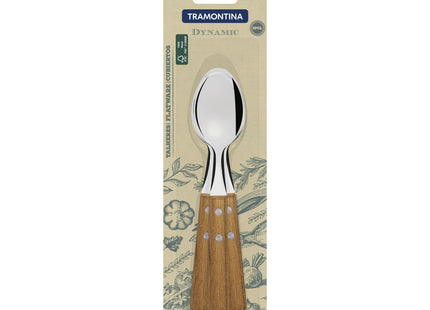 Juego de Cucharas de Mesa Tramontina Dynamic con Láminas en Acero Inoxidable y Mangos de Madera Natural 03 Piezas