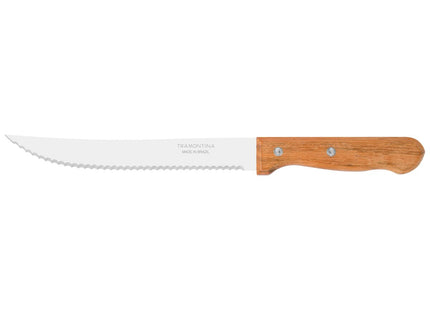 Cuchillo Trinchante Tramontina Dynamic con Lámina de Acero Inoxidable y Mango de Madera Natural 8"