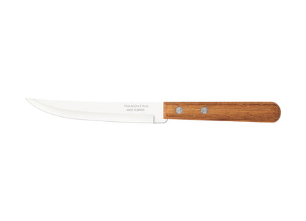 Cuchillo para Asado Tramontina Dynamic con Lámina de Acero Inoxidable con hilo Liso y Mango de Madera Natural 5"