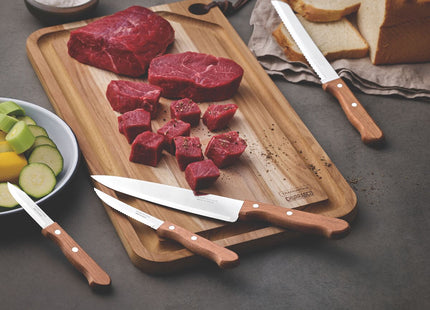 Cuchillo Chef Tramontina Dynamic con Lámina de Acero Inoxidable y Mango de Madera Natural 8"