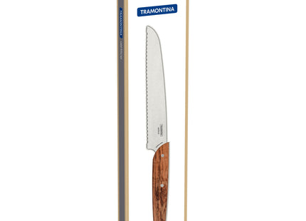 Cuchillo para Pan Tramontina Verttice con Lámina de Acero Inoxidable y Mango de Madera Natural 8"