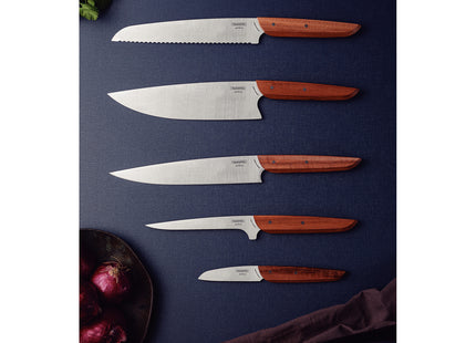 Cuchillo para Pan Tramontina Verttice con Lámina de Acero Inoxidable y Mango de Madera Natural 8"