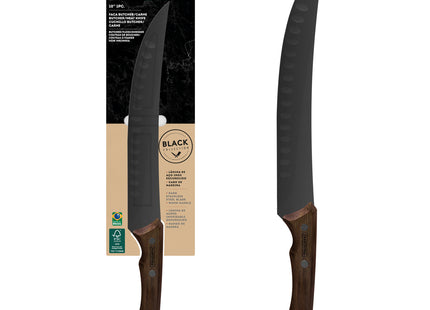 Cuchillo para Carne Tramontina Churrasco Black con Lámina de Acero Inoxidable Oscurecido y Mango de Madera 10"