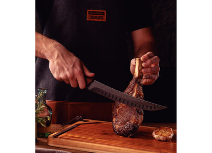 Cuchillo para Carne Tramontina Churrasco Black con Lámina de Acero Inoxidable Oscurecido y Mango de Madera 10"