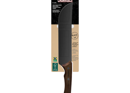 Cuchillo para Carne Tramontina Churrasco Black con Lámina de Acero Inoxidable Oscurecido y Mango de Madera 8"