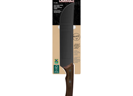 Cuchillo para Carne Tramontina Churrasco Black con Lámina de Acero Inoxidable Oscurecido y Mango de Madera 8"
