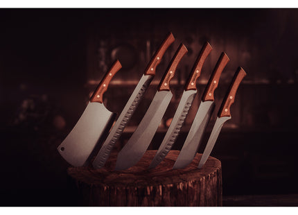 Cuchillo para Carne Tramontina Churrasco Black con Lámina de Acero Inoxidable Oscurecido y Mango de Madera 10"