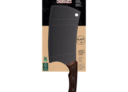 Hachuela Tramontina Churrasco Black con Lámina de Acero Inoxidable Oscurecido y Mango de Madera 7"