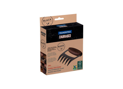 Garra Multiuso Tramontina Churrasco Black con Lámina de Acero Inoxidable Oscurecido y Mango de Madera