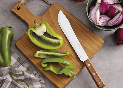 Cuchillo para Cocina Tramontina Dynamic con Lámina de Acero Inoxidable y Mango de Madera Natural 8"