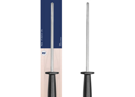 Afilador Estriado Tramontina Plenus con Eje en Acero Carbono y Mango de Polipropileno Negro 8"