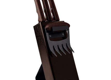Kit para Asado Tramontina Churrasco Black con Láminas de Acero Inoxidable Oscurecido y Mangos de Madera 05 Piezas