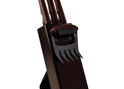 Kit para Asado Tramontina Churrasco Black con Láminas de Acero Inoxidable Oscurecido y Mangos de Madera 05 Piezas