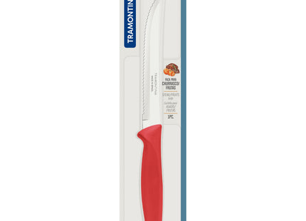 Cuchillo para Asado y Frutas Tramontina Usual con Lámina de Acero Inoxidable y Mango de Polipropileno Rojo 5"