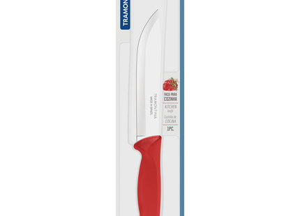 Cuchillo para Cocina Tramontina Usual con Lámina de Acero Inoxidable y Mango de Polipropileno Rojo 6"