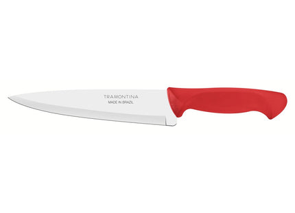 Cuchillo Chef Tramontina Usual con Lámina en Acero Inoxidable y Mango de Polipropileno Rojo 7"