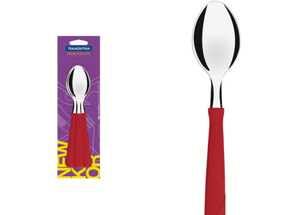 Juego de Cucharas de Mesa Tramontina New Kolor con Láminas de Acero Inoxidable y Mangos de Polipropileno Rojo 3 Piezas