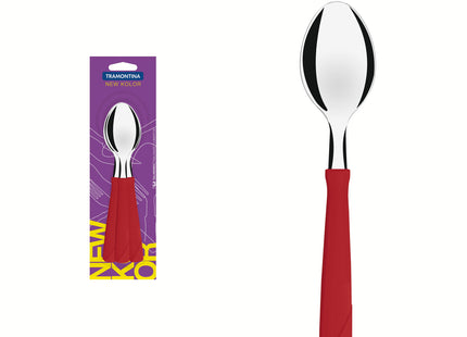 Juego de Cucharas de Mesa Tramontina New Kolor con Láminas de Acero Inoxidable y Mangos de Polipropileno Rojo 3 Piezas
