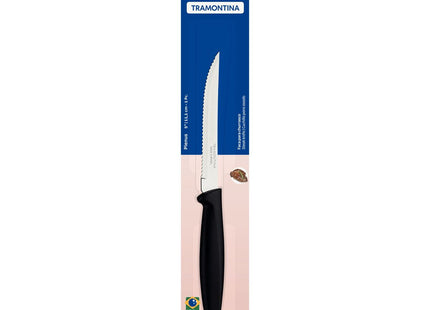 Cuchillo para Asado y Frutas Tramontina Plenus con Lámina de Acero Inoxidable y Mango de Polipropileno Negro 5"