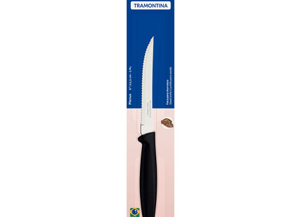 Cuchillo para Asado y Frutas Tramontina Plenus con Lámina de Acero Inoxidable y Mango de Polipropileno Negro 5"