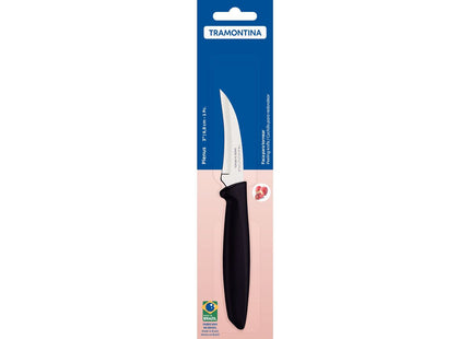 Cuchillo para Redondear Tramontina Plenus con Lámina en Acero Inoxidable y Mango de Polipropileno Negro 3"