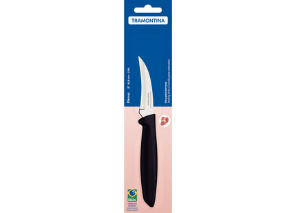 Cuchillo para Redondear Tramontina Plenus con Lámina en Acero Inoxidable y Mango de Polipropileno Negro 3"