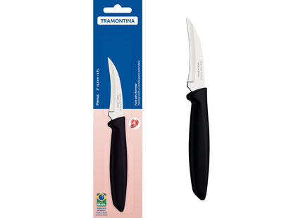Cuchillo para Redondear Tramontina Plenus con Lámina en Acero Inoxidable y Mango de Polipropileno Negro 3"