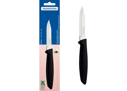 Cuchillo para Legumbres y Frutas Tramontina Plenus con Lámina en Acero Inoxidable y Mango de Polipropileno Negro 3"