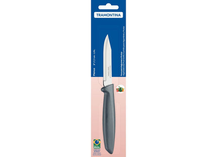 Cuchillo para Legumbres y Frutas Tramontina Plenus con Lámina en Acero Inoxidable y Mango de Polipropileno Gris 3"