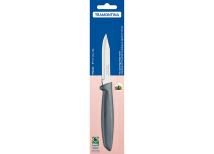 Cuchillo para Legumbres y Frutas Tramontina Plenus con Lámina en Acero Inoxidable y Mango de Polipropileno Gris 3"