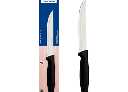 Cuchillo para Cocina Tramontina Plenus con Lámina en Acero Inoxidable y Mango de Polipropileno Negro 6"