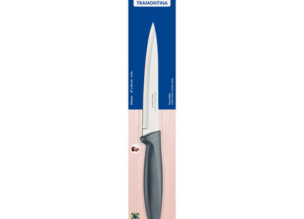 Cuchillo Utility Tramontina Plenus con Lámina en Acero Inoxidable y Mango de Polipropileno Gris 6"