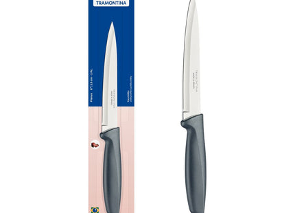 Cuchillo Utility Tramontina Plenus con Lámina en Acero Inoxidable y Mango de Polipropileno Gris 6"