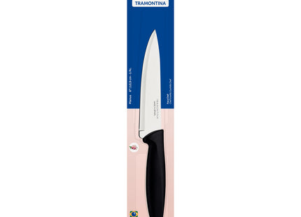Cuchillo Chef Tramontina Plenus con Lámina en Acero Inoxidable y Mango de Polipropileno Negro 6"