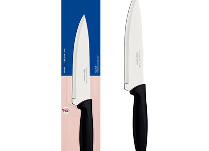Cuchillo Chef Tramontina Plenus con Lámina en Acero Inoxidable y Mango de Polipropileno Negro 7"