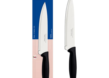 Cuchillo Chef Tramontina Plenus con Lámina en Acero Inoxidable y Mango de Polipropileno Negro 8"