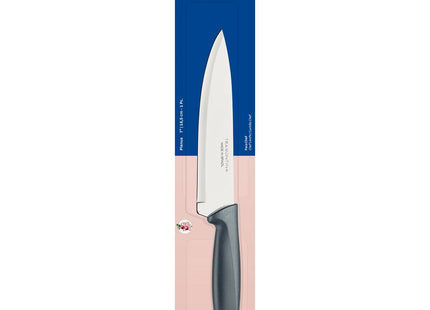 Cuchillo Chef Tramontina Plenus con Lámina en Acero Inoxidable y Mango de Polipropileno Gris 7"