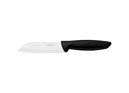 Cuchillo Santoku Tramontina Plenus con Lámina en Acero Inoxidable y Mango de Polipropileno Negro 5"