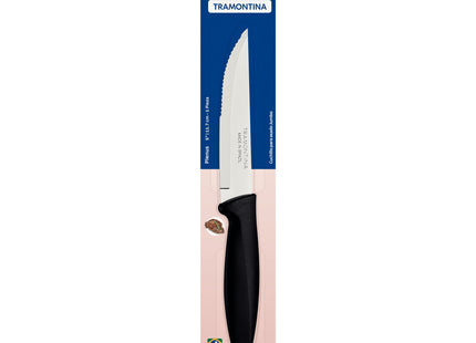 Cuchillo para Asado Jumbo Tramontina Plenus con Lámina en Acero Inoxidable y Mango de Polipropileno Negro 5"