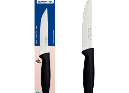 Cuchillo para Asado Jumbo Tramontina Plenus con Lámina en Acero Inoxidable y Mango de Polipropileno Negro 5"