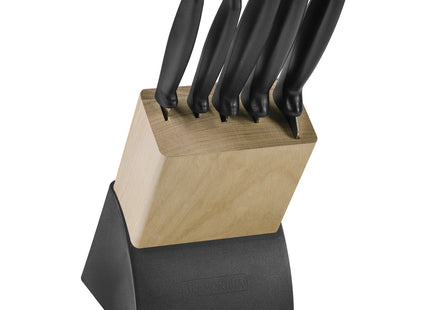 Juego de Cuchillos Tramontina Plenus con Láminas en Acero Inoxidable y Mangos de Polipropileno Negro 06 Piezas