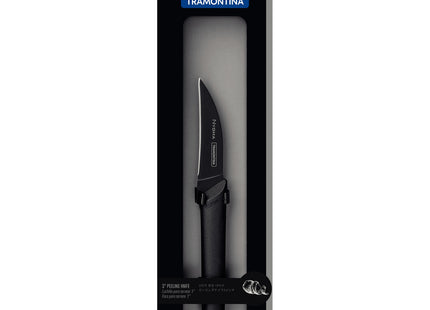 Cuchillo para Tornear Tramontina Nygma con Lámina de Acero Inoxidable y Mango de Polipropileno Texturizado Negro 3"