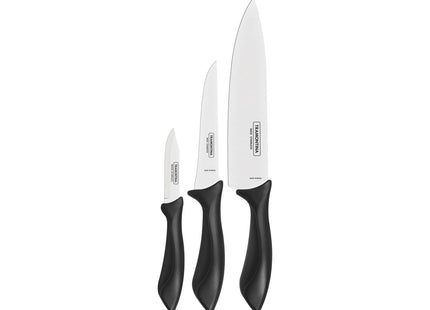 Juego de Cuchillos Tramontina Affilata con Lámina de Acero Inoxidable y Mango de Polipropileno Negro 3 Piezas