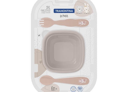 Juego Infantil Tramontina Le Petit Rosa 03 Piezas