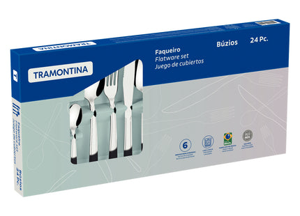 Juego de Cubiertos Tramontina Búzios de Acero Inoxidable con Detalle 24 piezas
