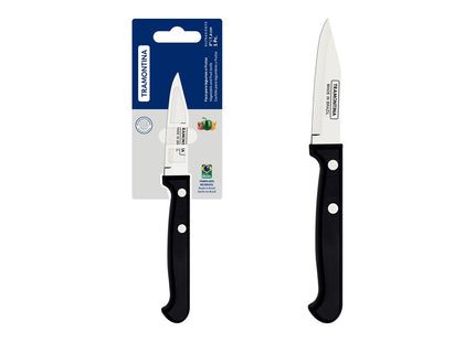 Cuchillo para Legumbres y Frutas Tramontina Ultracorte con Lámina de Acero Inoxidable y Mango de Polipropileno Negro 3"