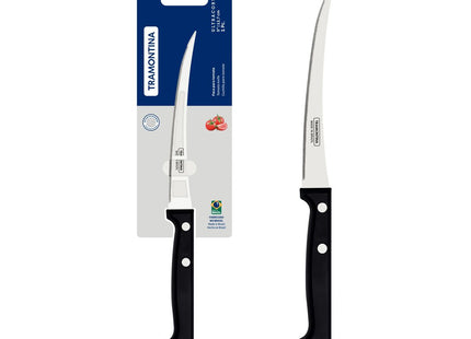 Cuchillo para Tomates Tramontina Ultracorte con Lámina de Acero Inoxidable y Mango de Polipropileno Negro 5"