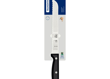 Cuchillo para Pan Tramontina Ultracorte con Lámina en Acero Inoxidable y Mango de Polipropileno Negro 7"