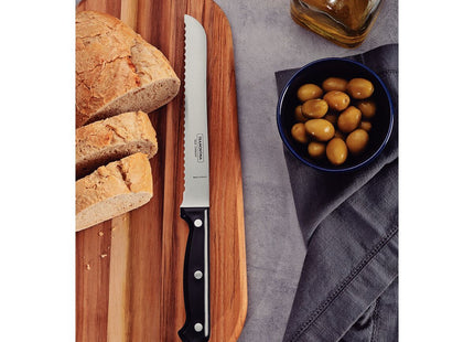 Cuchillo para Pan Tramontina Ultracorte con Lámina en Acero Inoxidable y Mango de Polipropileno Negro 7"