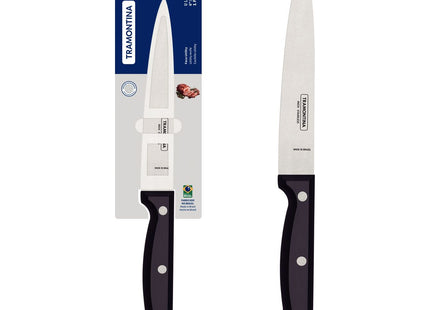 Cuchillo Utility Tramontina Ultracorte con Lámina de Acero Inoxidable y Mango de Polipropileno Negro de 6"